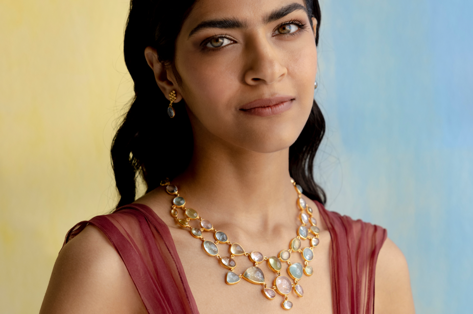 Multicolour Beryl Bib Necklace