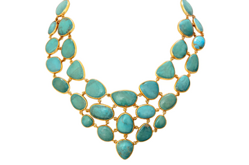 Bibi Iranian Turquoise Bib Necklace