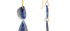 Blue Sapphire Slice Double Drop Earrings