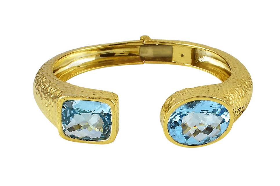 Blue Topaz Opening Cuff Bracelet