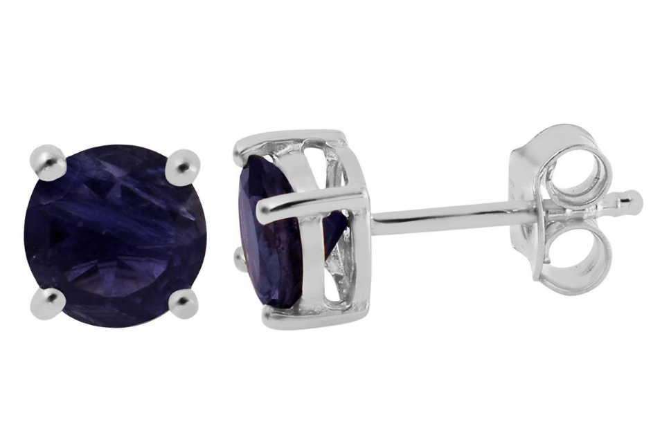 Candy Iolite Silver Stud Earrings