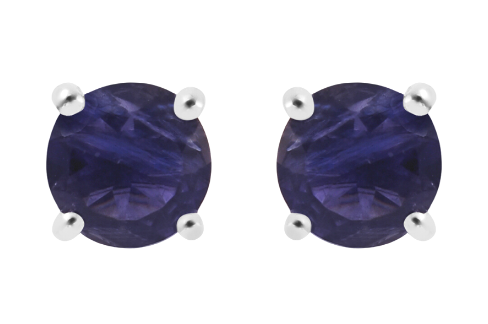 Candy Iolite Silver Stud Earrings