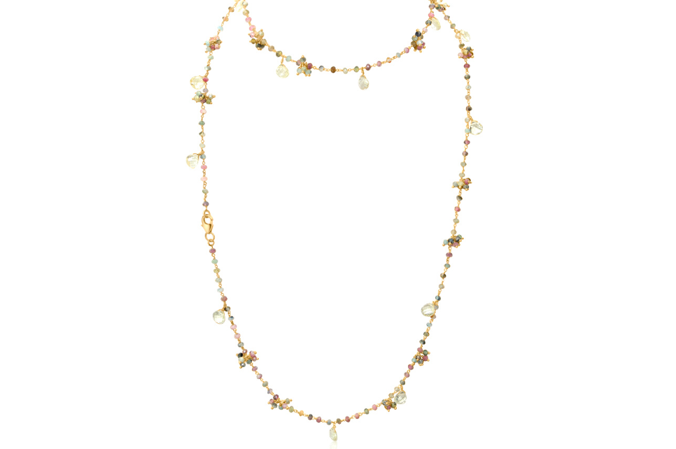 Cara Tourmaline & Lemon Quartz Long Gemstone Necklace