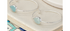 Carved Aquamarine Gem Set Silver Hoop Earrings