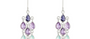 Cascade Iolite, Amethyst & Chalcedony Silver Earrings