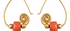 Coral Scroll Fine Gold Hoop Earrings