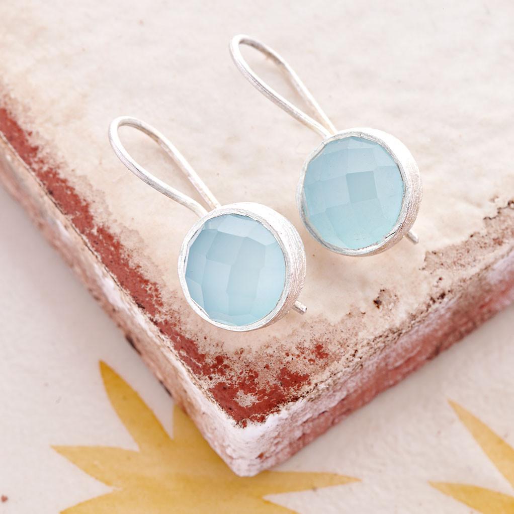 Cupcake Chalcedony Silver Earrings