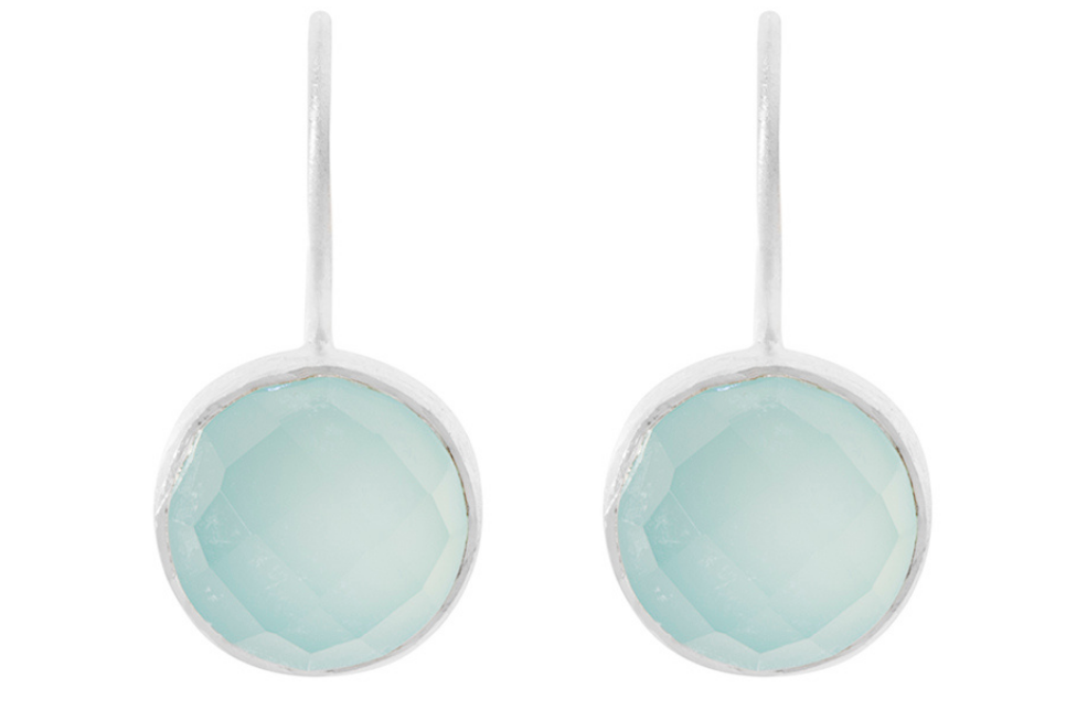 Cupcake Chalcedony Silver Earrings
