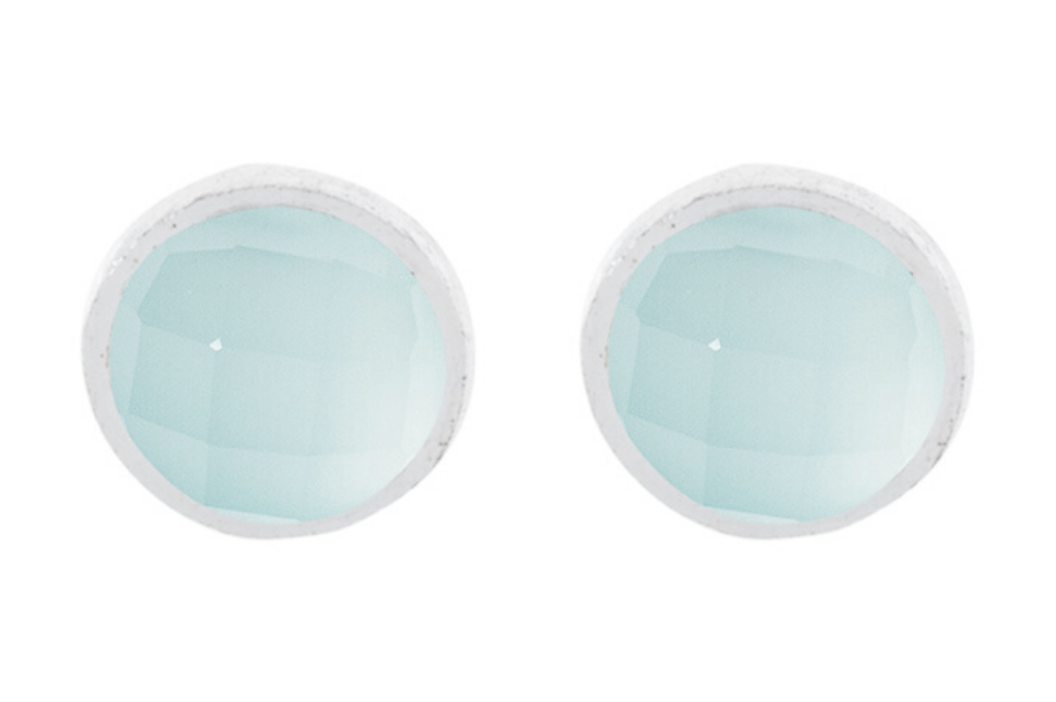 Cupcake Chalcedony Silver Studs