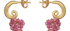 Luisa Fine Gold Curly Hoop Earrings With Pink Tourmaline