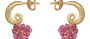 Luisa Fine Gold Curly Hoop Earrings With Pink Tourmaline