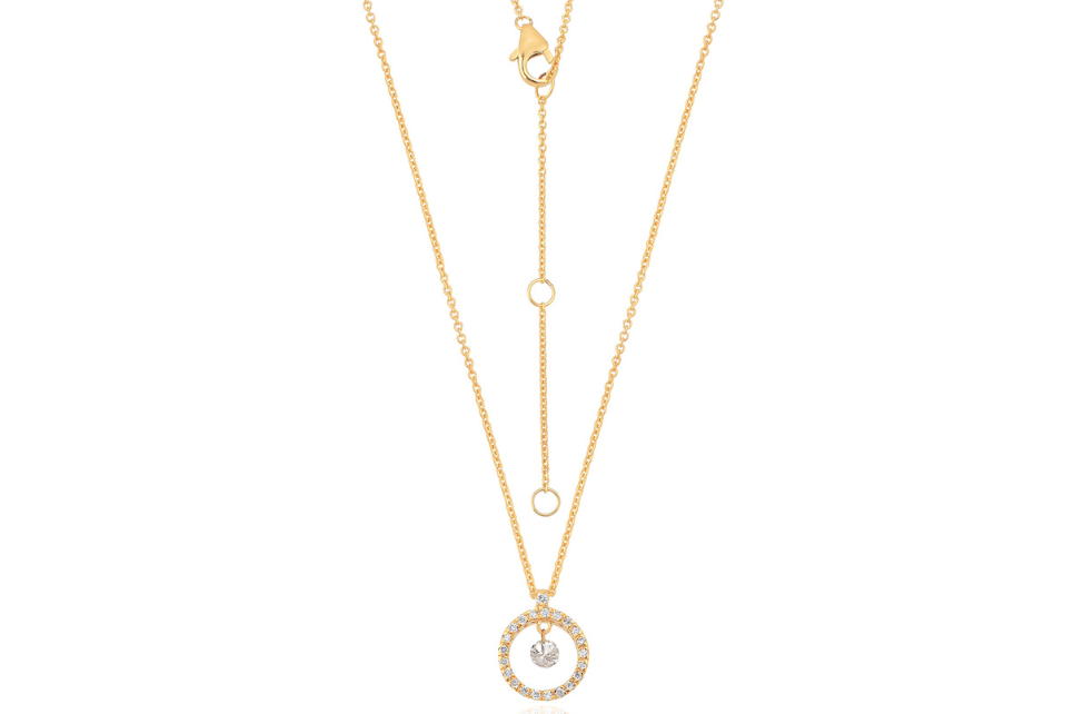 Dancing Diamond & Fine Gold Pendant Necklace