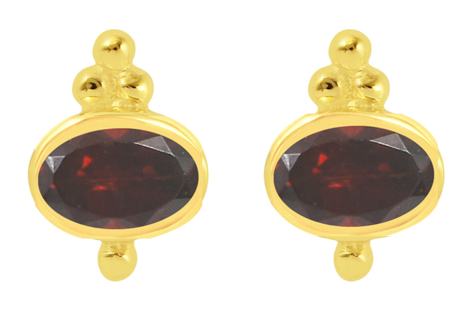 Darcie Garnet Stud Earrings