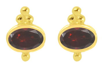 Darcie Garnet Stud Earrings