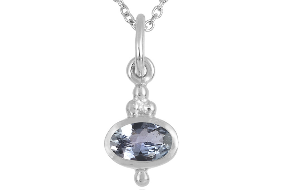 Darcie Tanzanite Silver Pendant Necklace