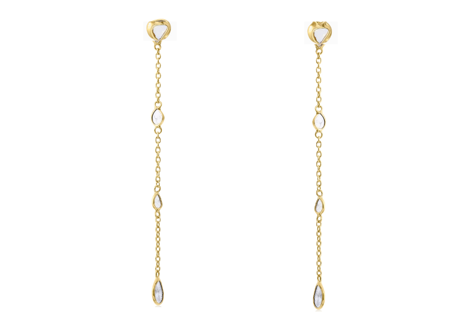 Delhi Diamond & Chain Drop Earrings