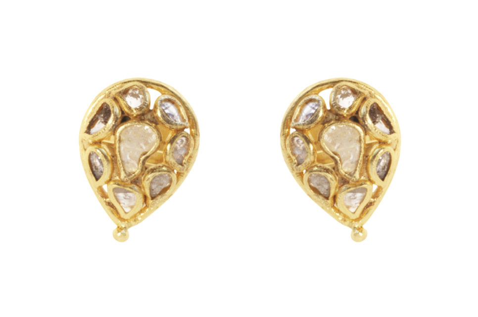 Delhi Diamond Slice Stud Earrings