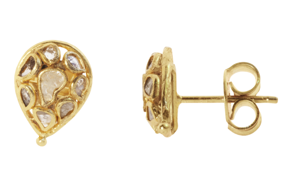 Delhi Diamond Pear Shaped Stud Earrings