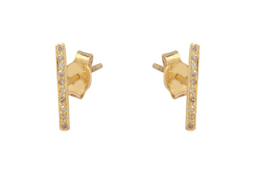 Fine Gold & Diamond Line Earrings