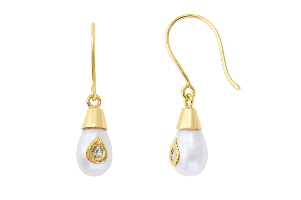 Jadau Pearl & Diamond Earrings