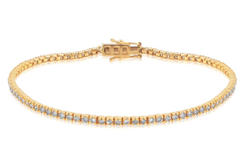 Fine Gold & Grey Diamond Tennis Bracelet