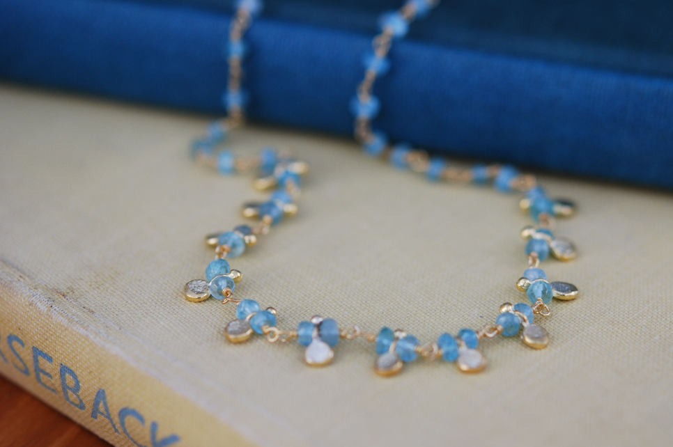 Apatite & Mini Disc Necklace