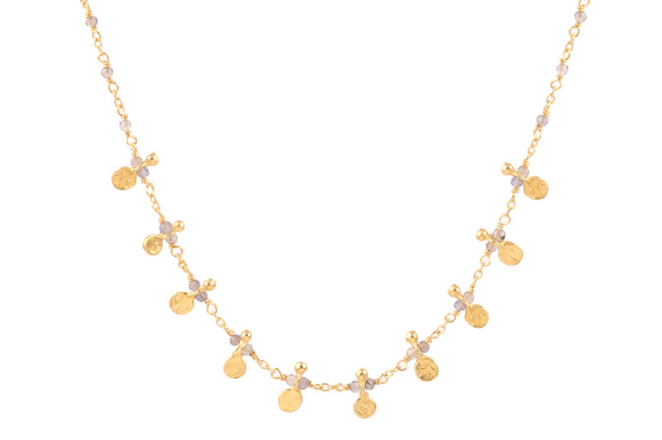 Iolite & Mini Disc Necklace