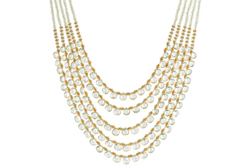 Diva Green Amethyst Five Line Beaded Necklace