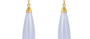 Chalcedony Long Cabochon Gemstone Earrings