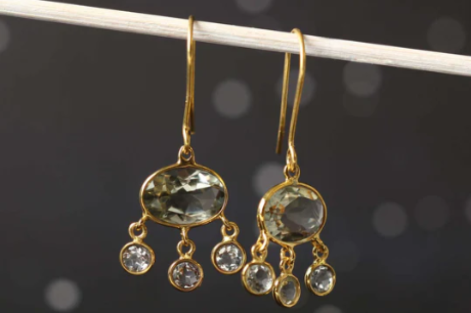 Jellyfish Green Amethyst Earrings