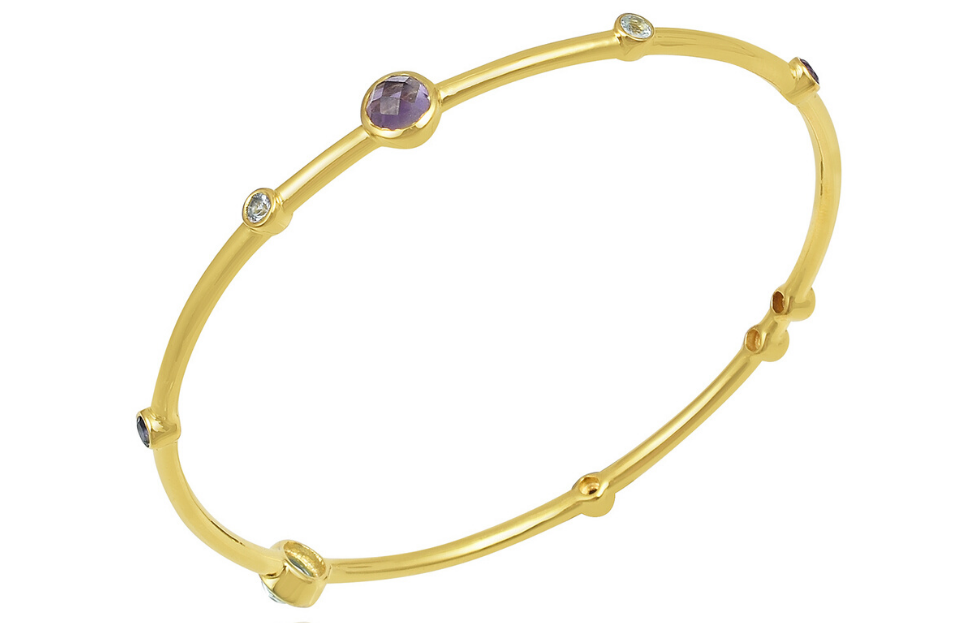 Ellen Amethyst, Iolite & Blue Topaz Bangle