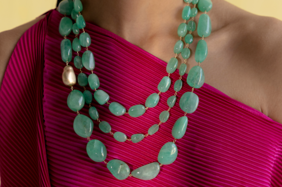 Fine Gold & Emerald Bead Necklace