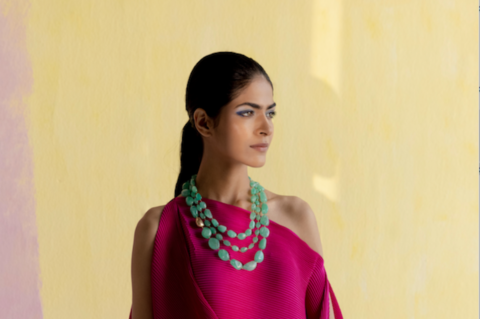 Fine Gold & Emerald Bead Necklace