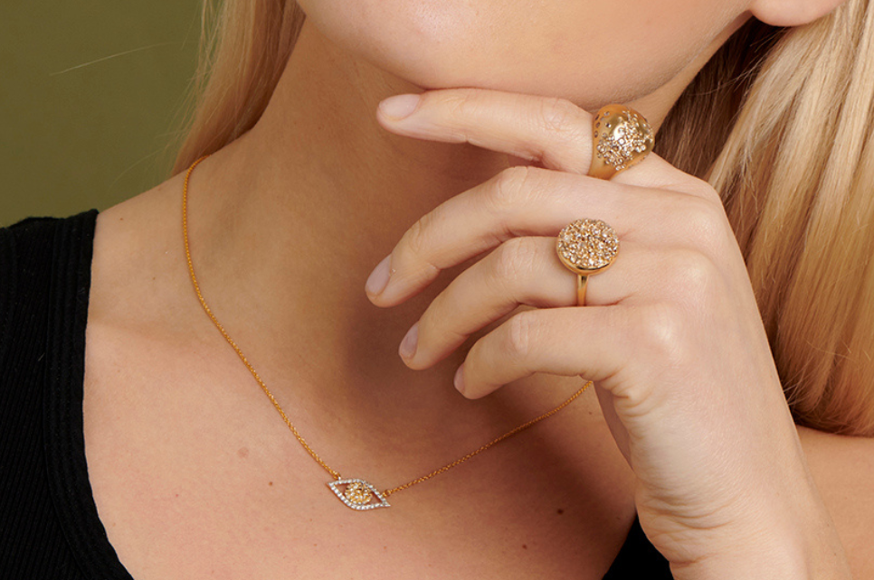 Evil Eye Diamond & Fine Gold Pendant Necklace