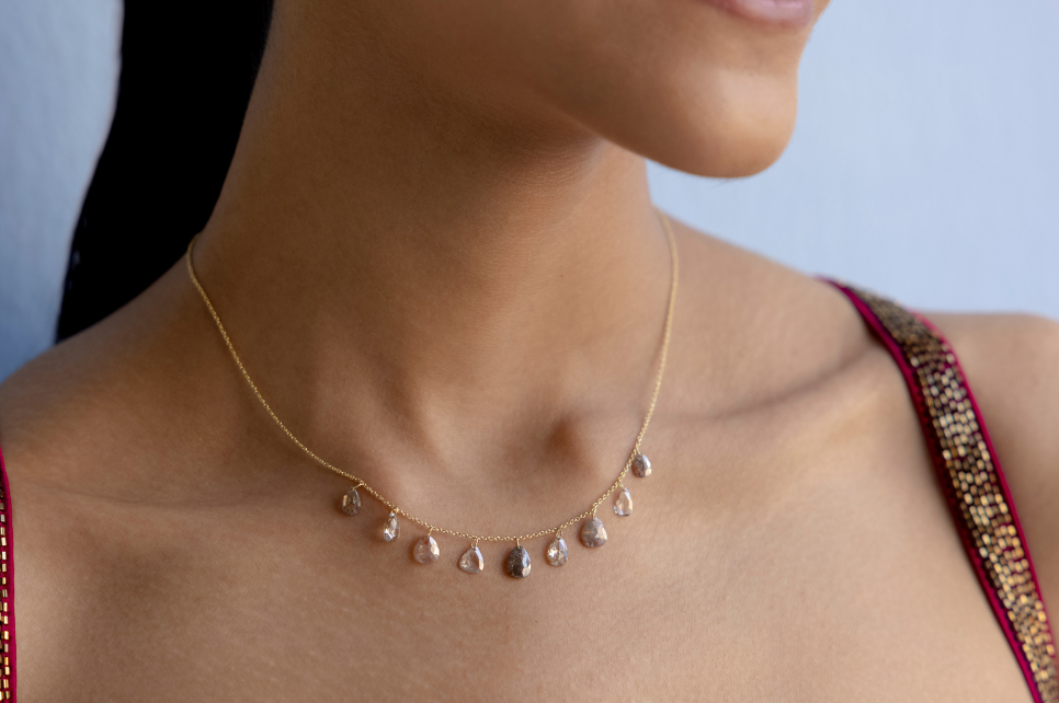 Iona Diamond Charm & Fine Gold Necklace
