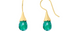 Flower Bud Green Onyx Drop Earrings