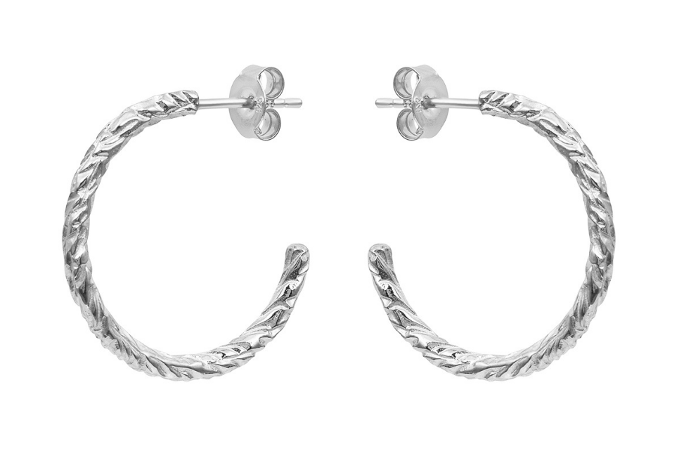Goa Silver Textured Finish Hoops