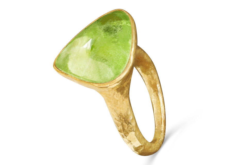 Peridot Textured Finish Ring