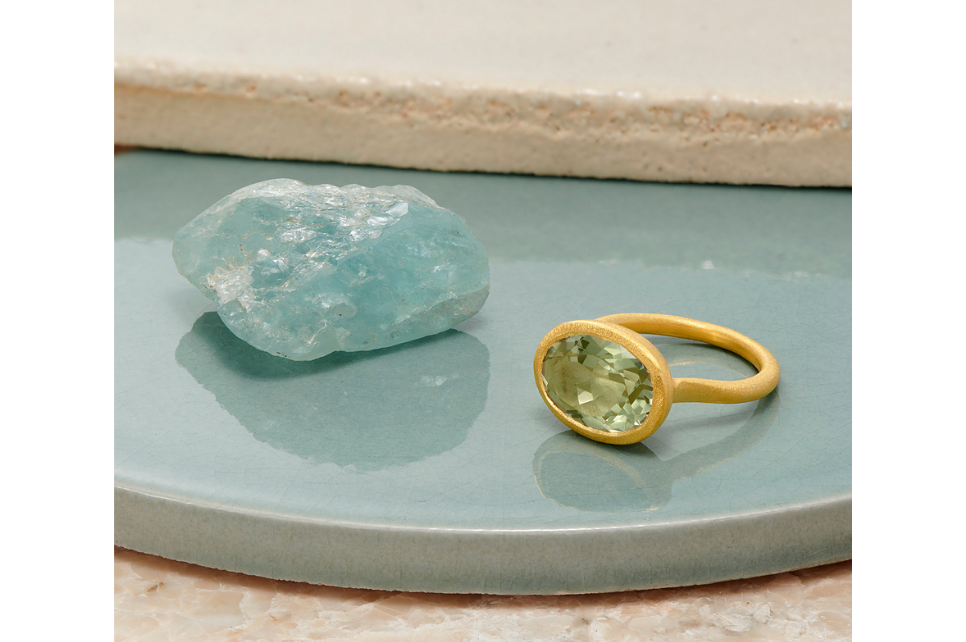Roman Green Amethyst Ring