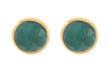 Cupcake Green Onyx Stud Earrings