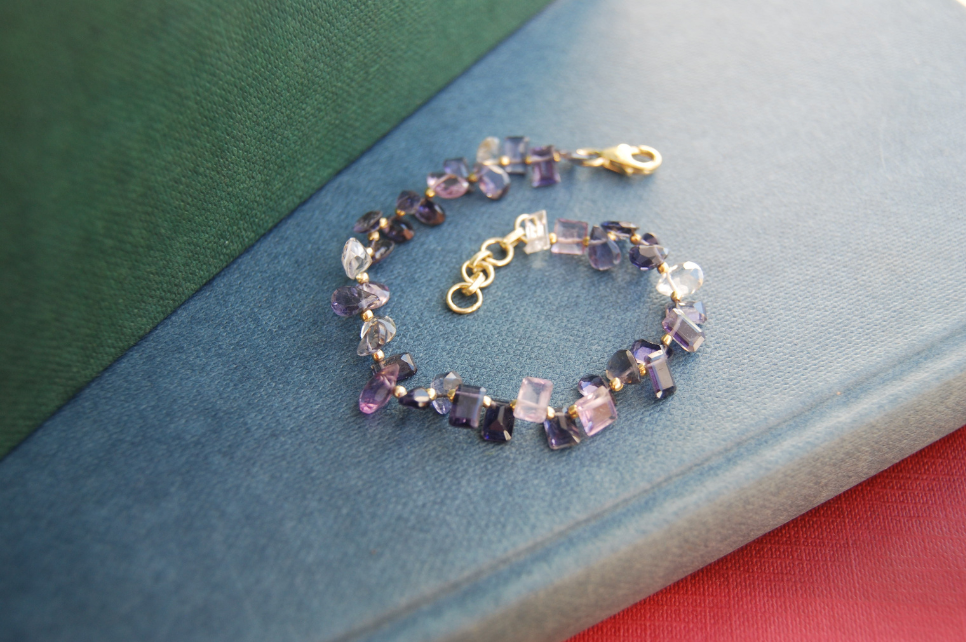 Greta Amethyst & Iolite Gemstone Bracelet