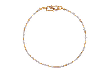 Grey Diamond Fine Gold Bead Bracelet