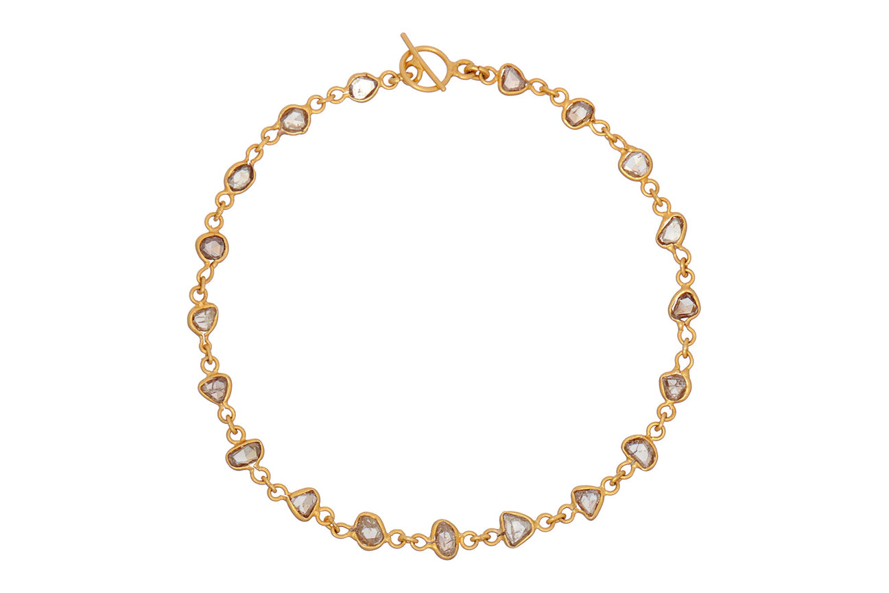 Grey Diamond Fine Gold Chain Bracelet