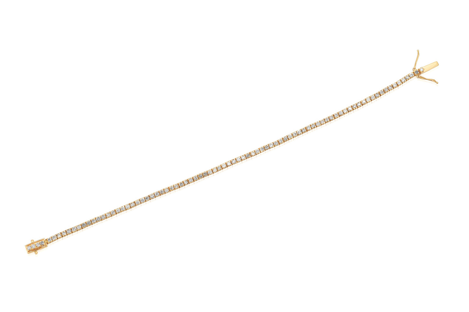 Fine Gold & Grey Diamond Tennis Bracelet