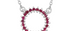 Halo Ruby Silver Pendant Necklace