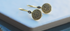 Iolite Disc Drop Gemstone Earrings
