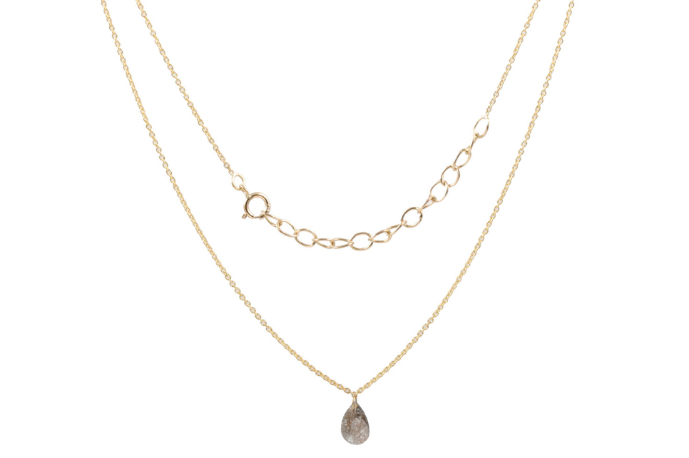 Iona Single Diamond Charm & Fine Gold Necklace