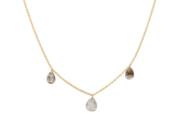 Iona Diamond Charm Trio & Fine Gold Necklace