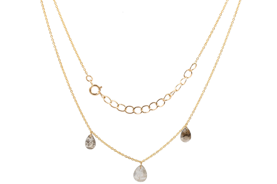 Iona Diamond Charm Trio & Fine Gold Necklace