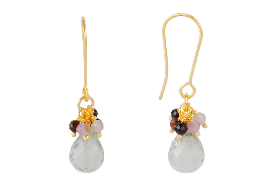 Iris Green Amethyst & Tourmaline Bead Earrings